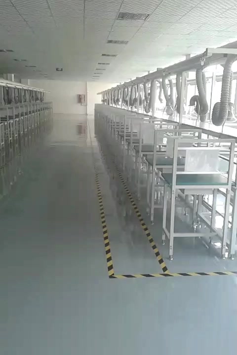 电子厂生产流水线工作车间实拍