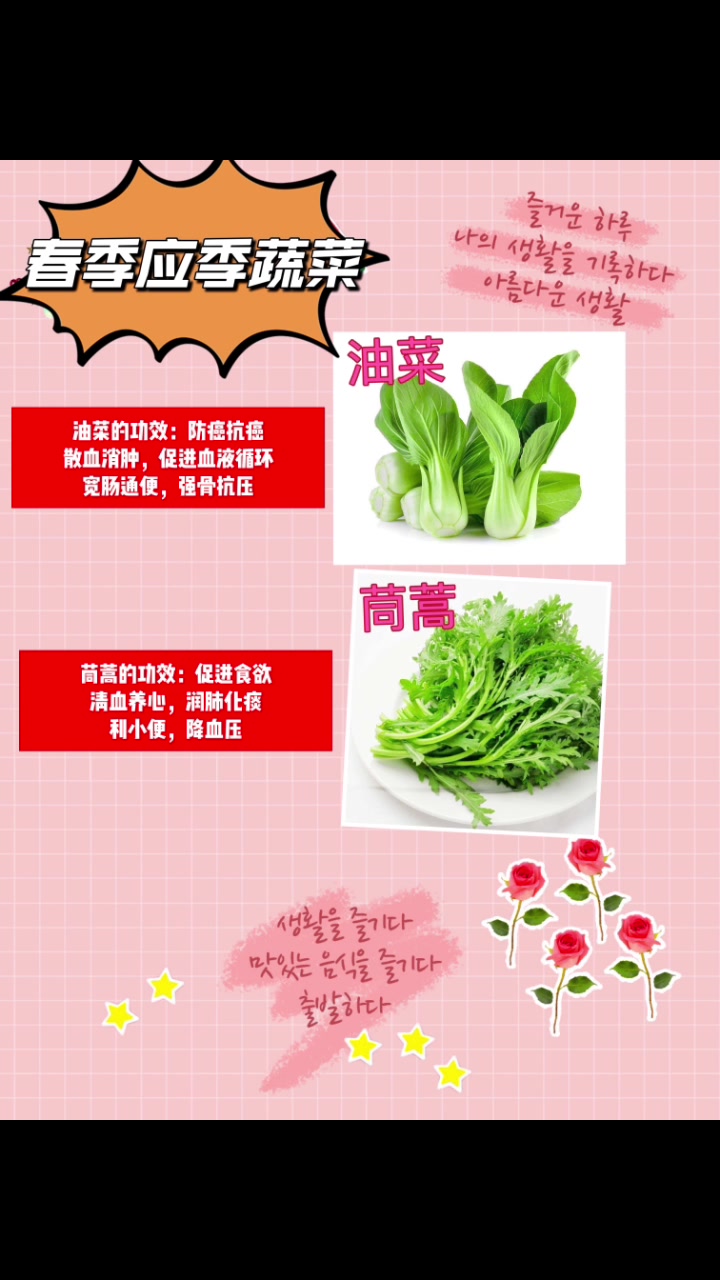 春季应季蔬菜以及它们的功效