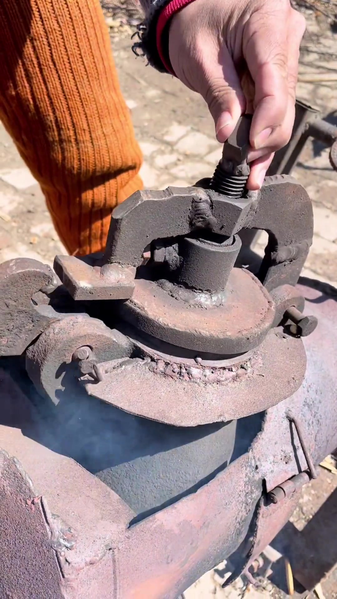 记录我的农村生活 新农人计划2022 老式爆米花机 三农 你见过老式爆米花机蹦栗子吗?