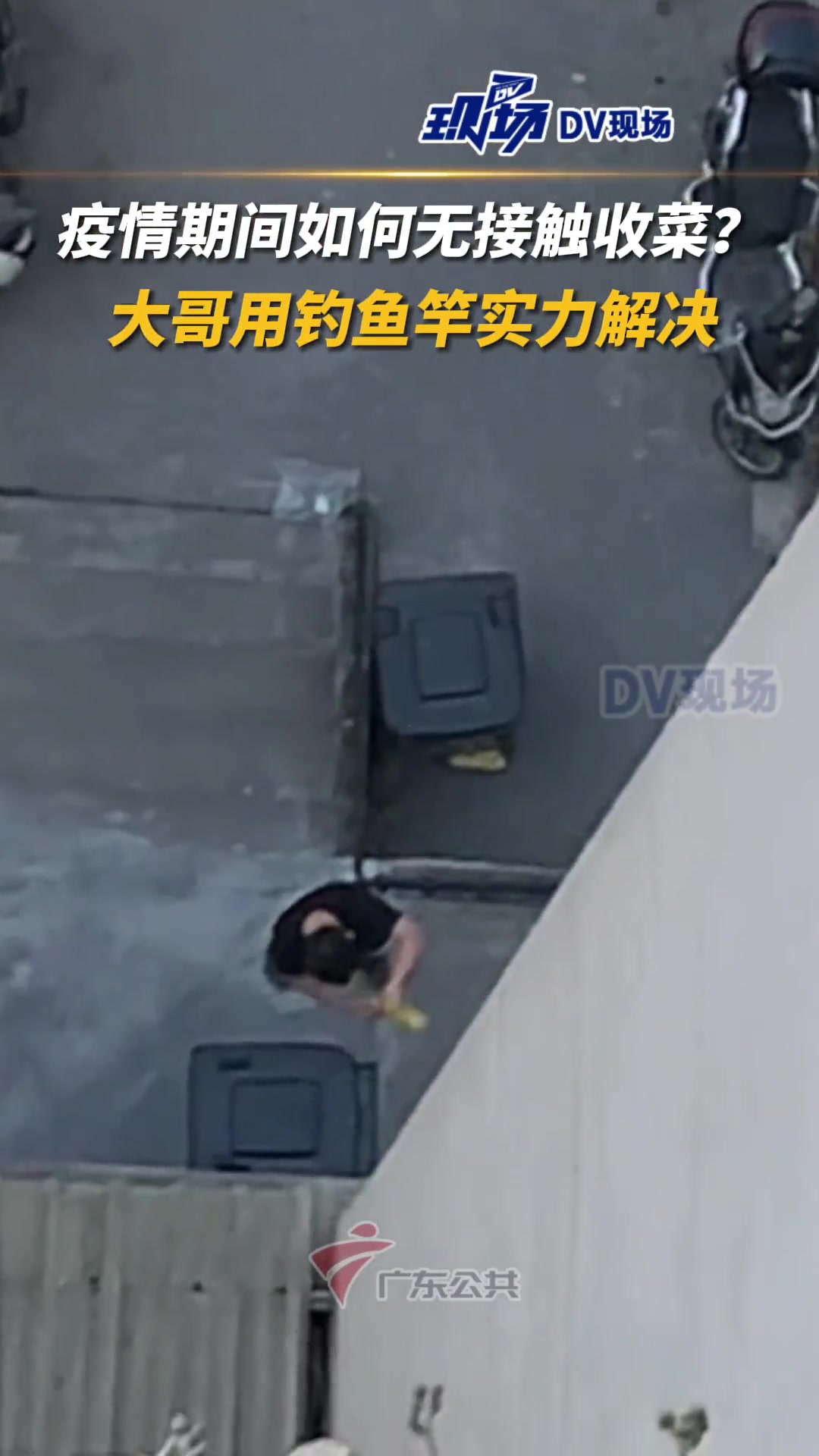 疫情期间如何无接触收菜?大哥用钓鱼竿实力解决,设备安置好轻松“钓”菜,满满仪式感!