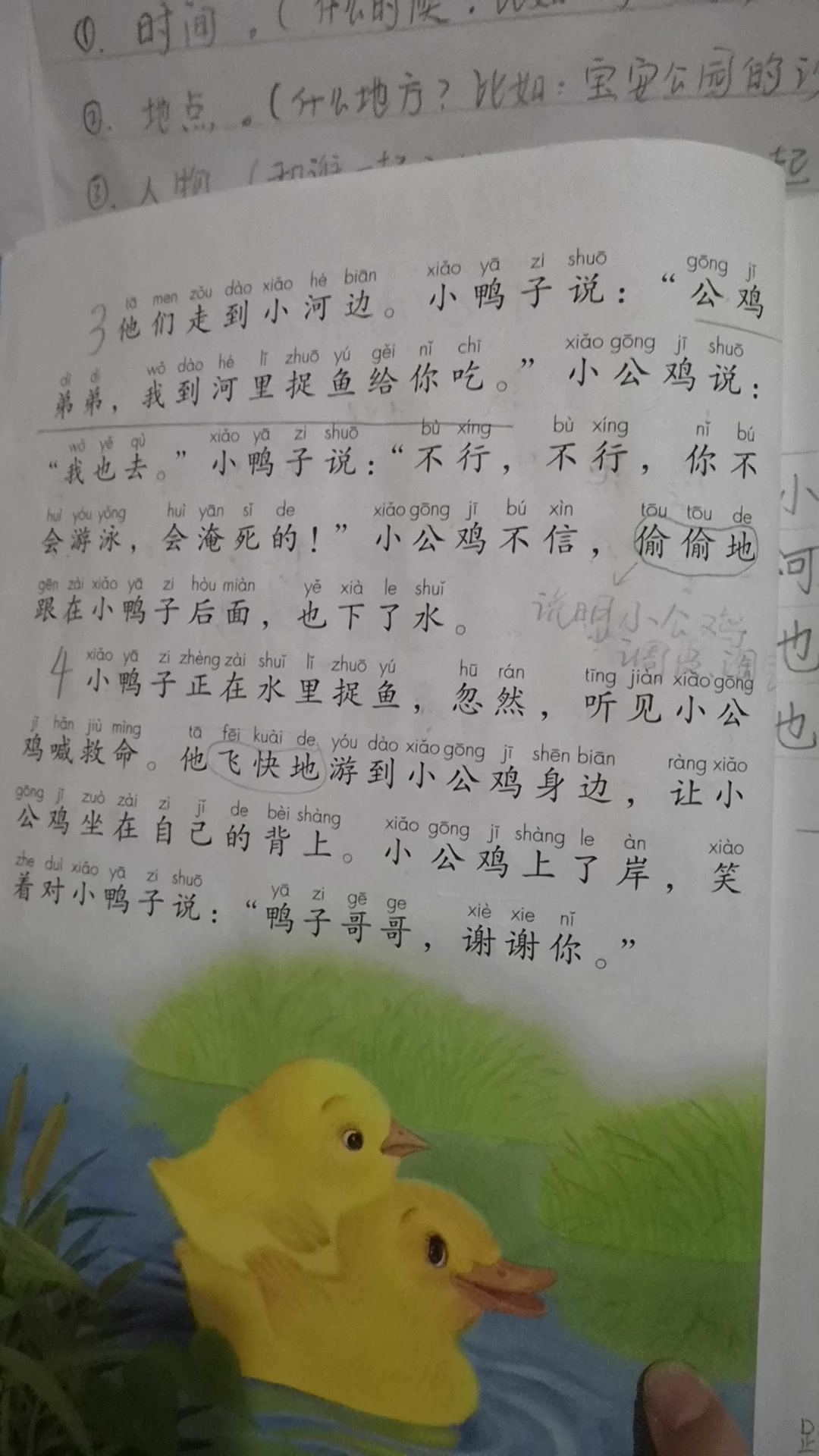 一年级语文下册小公鸡和小鸭子