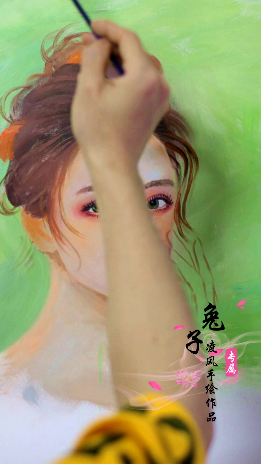 油画手绘美女头像【兔子凌风作品】