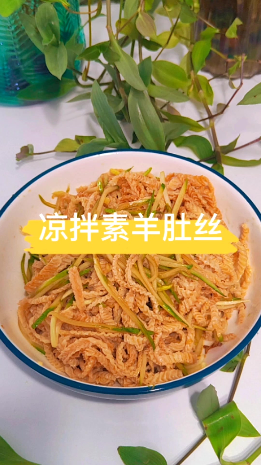 夏日必备避暑佳品美食家常菜凉拌素羊肚丝清凉不腻