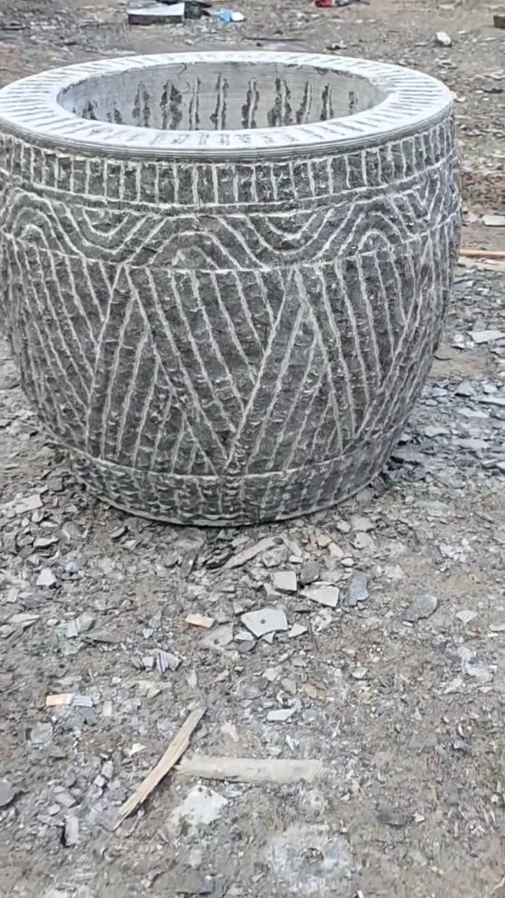 青石石雕鱼缸荷花缸手工雕刻养鱼养花石缸水缸摆件