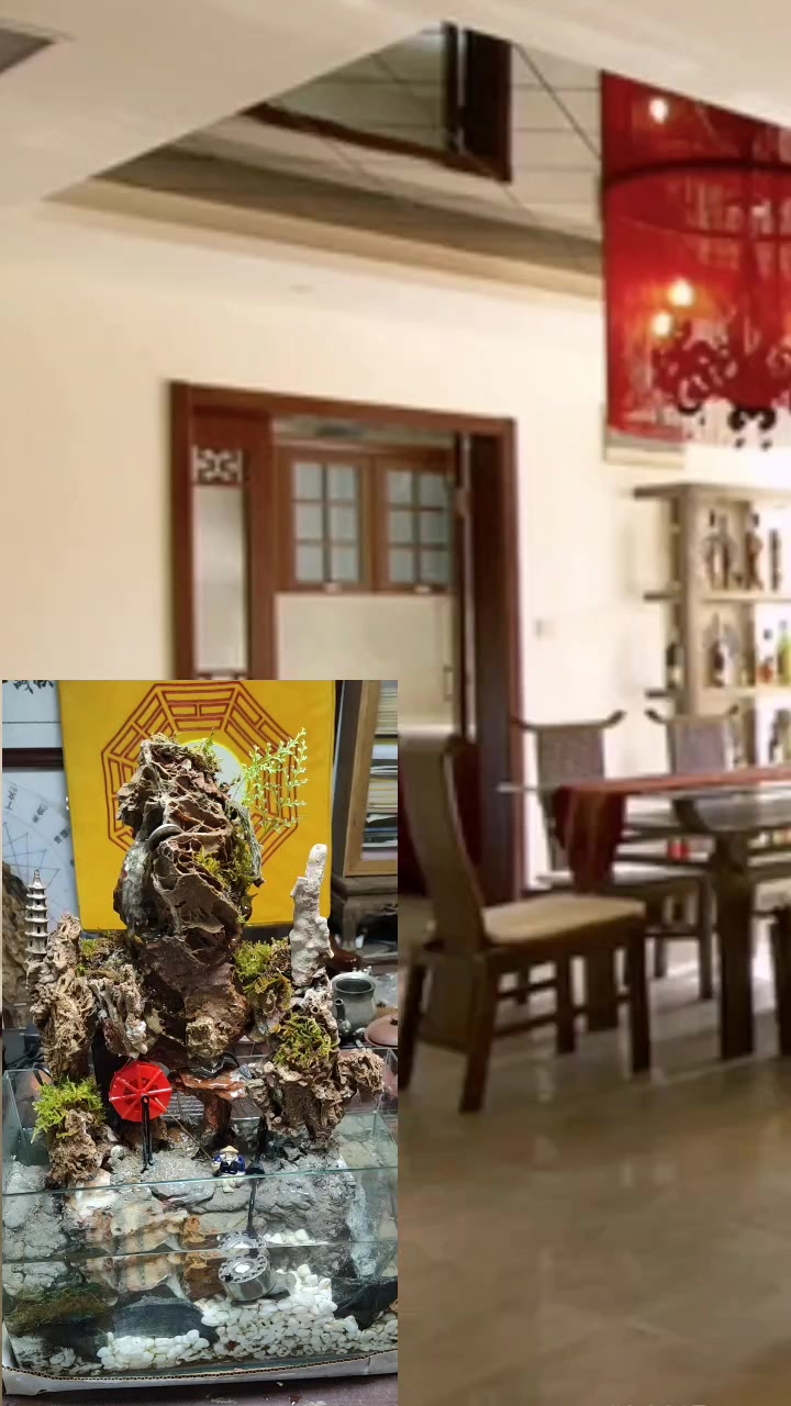 鱼缸摆在哪里好,武汉设计制作茶台鱼缸假山玉石雕刻家具摆放法