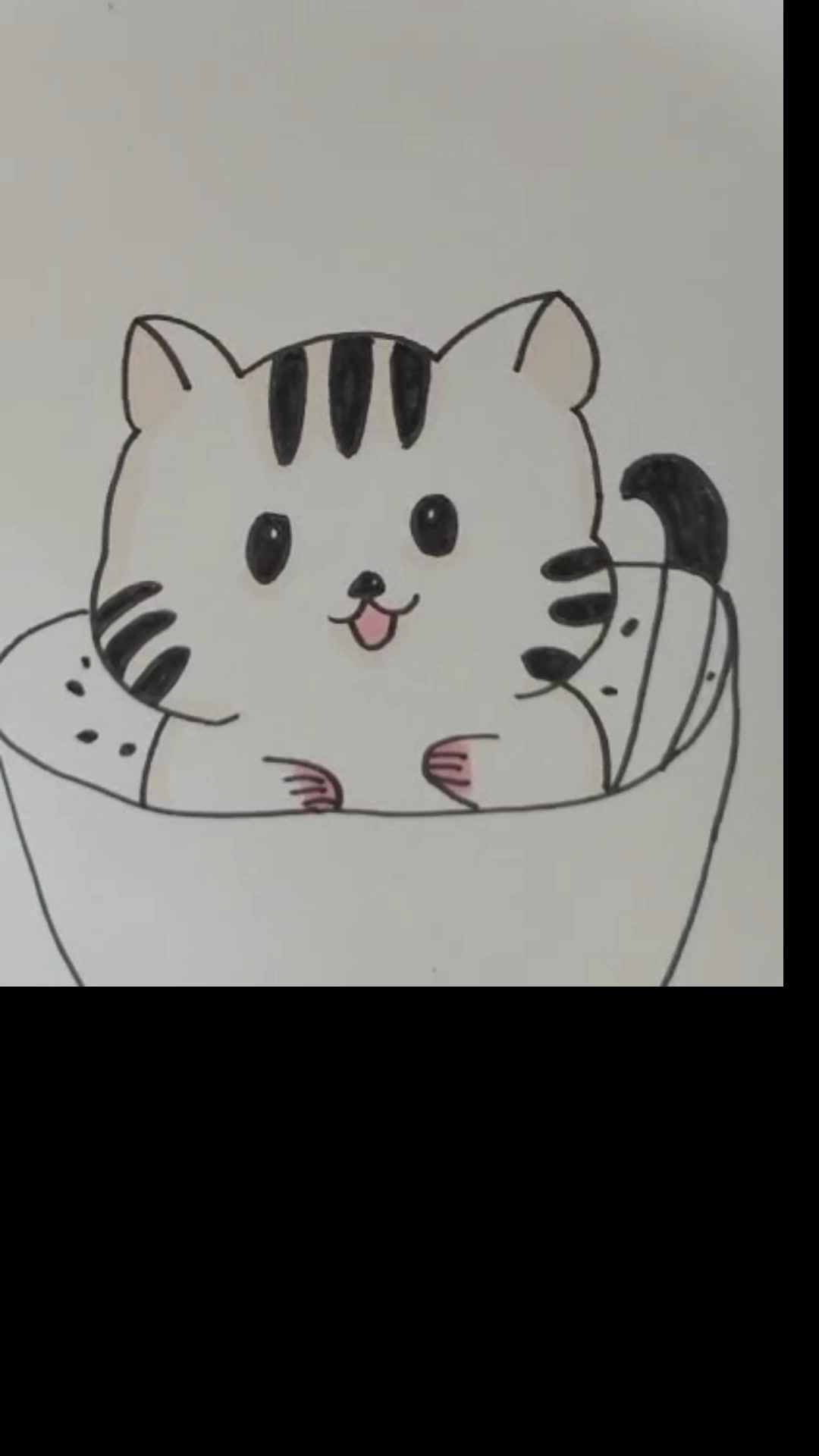 可爱的西瓜猫咪小猫 #简笔画 #音乐 #画画