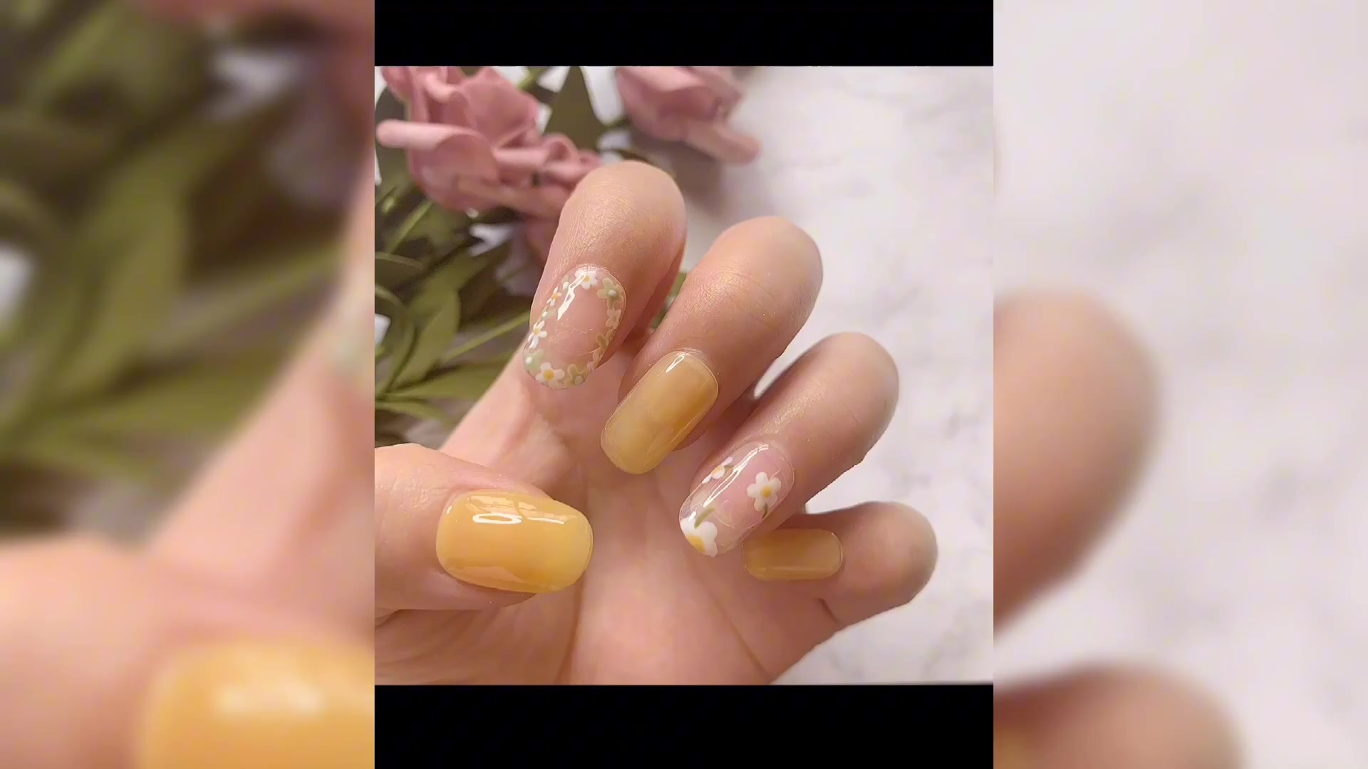 泫雅花环美甲,好看百搭美甲款式,美甲教程