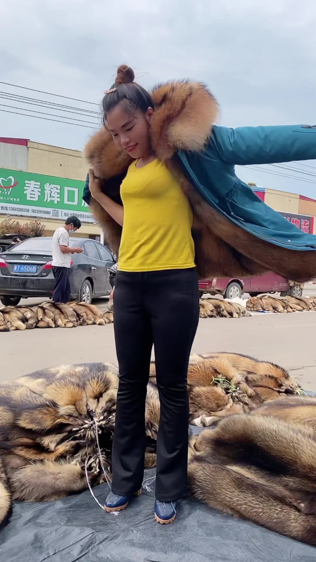 真毛皮草派克服女士长款,冬季加厚大衣