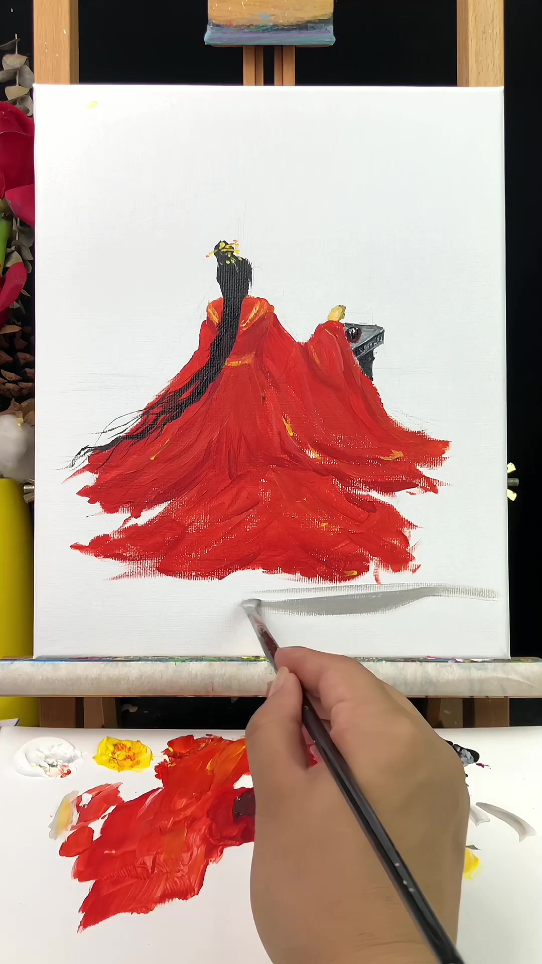 简单好看古风人物丙烯画教程