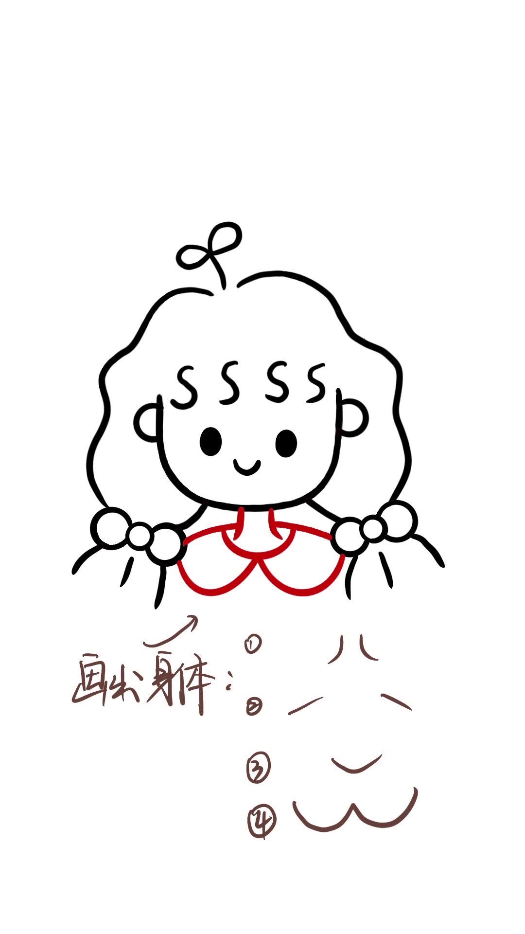 可爱小女孩头像,手残党简笔画教程来啦