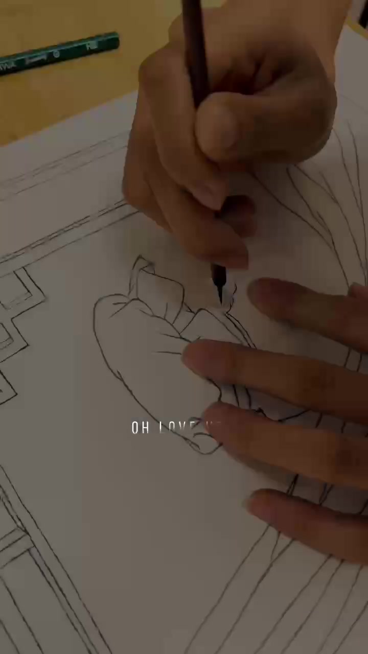 仕女工笔画白描国画