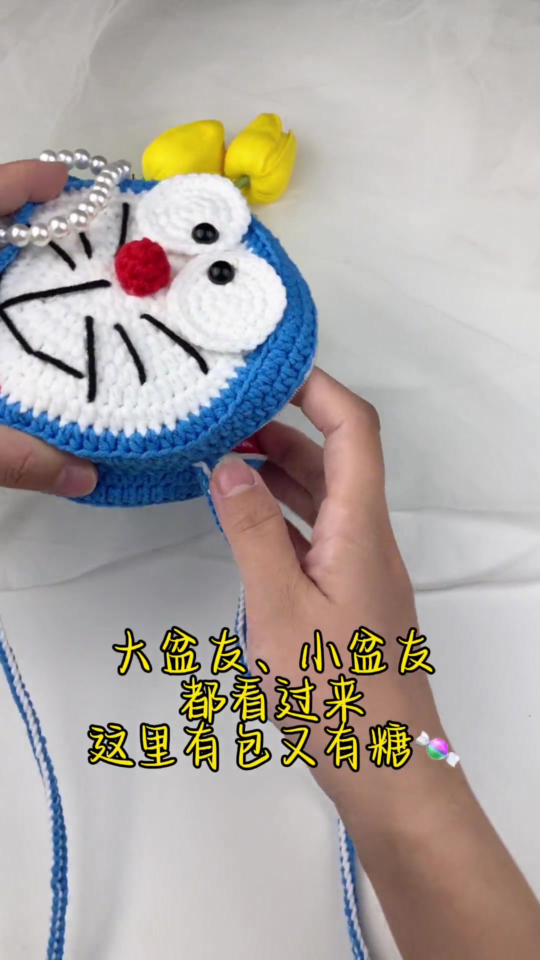 机器猫小背包,大盆友和小盆友都可用,超可爱,附图解