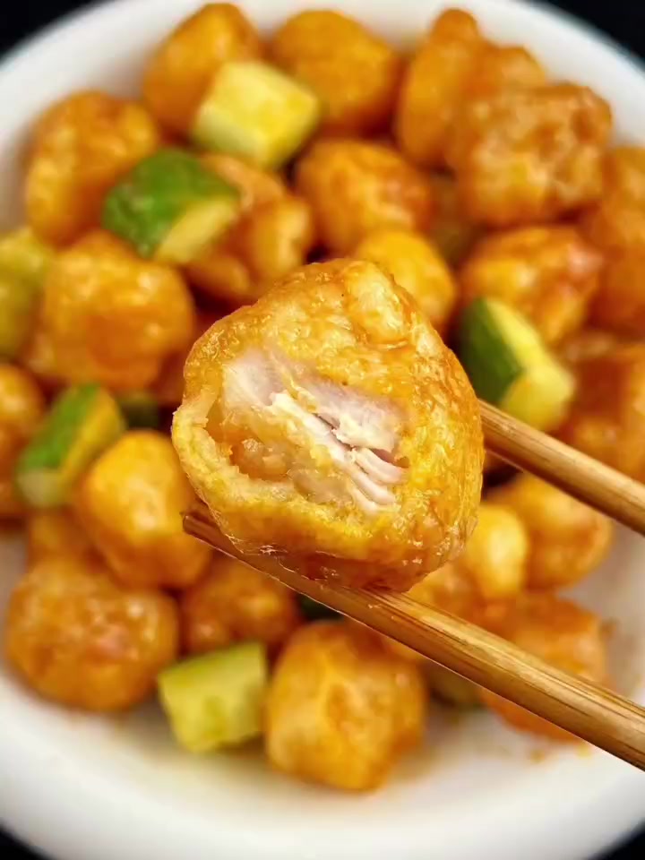 家庭小菜炸肉丸好吃到爆