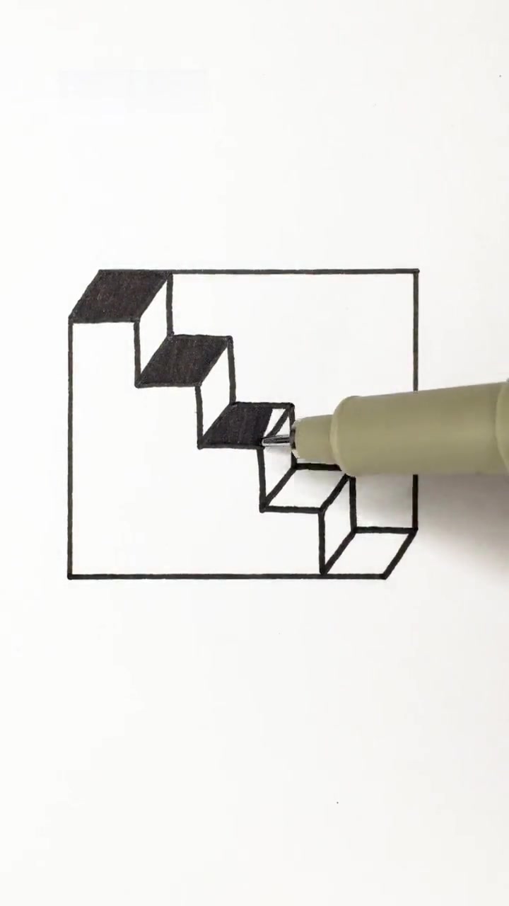 可以颠倒的楼梯简笔画