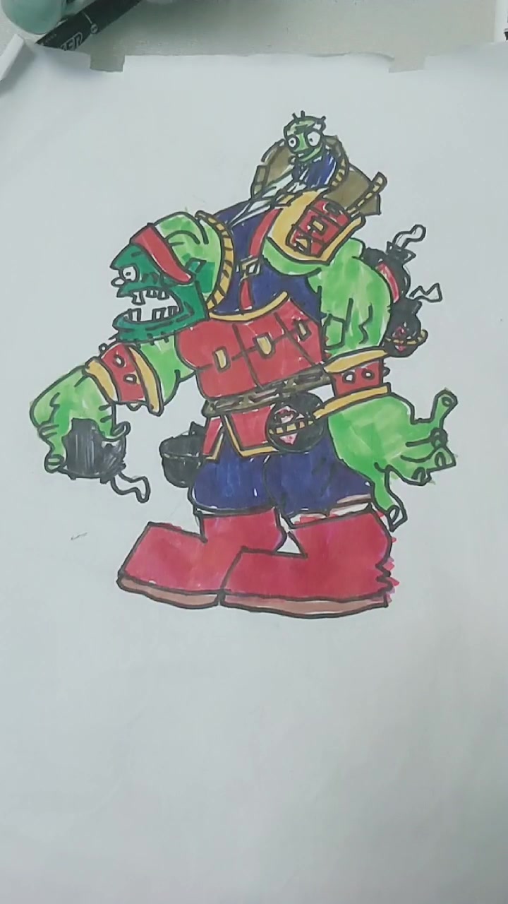 植物大战僵尸二火药魔头简笔画