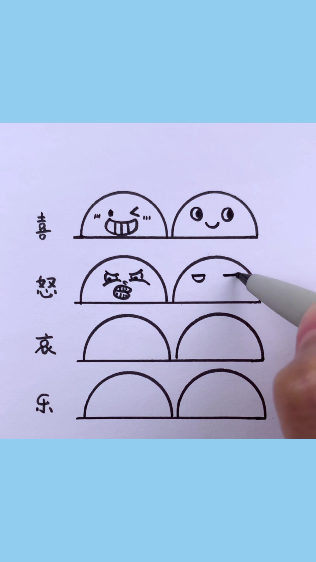 简笔画-喜怒哀乐的画法