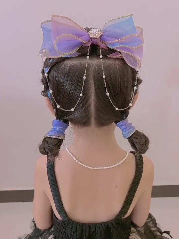 小仙女人鱼飘带发型编发编发教程儿童发型发型热门