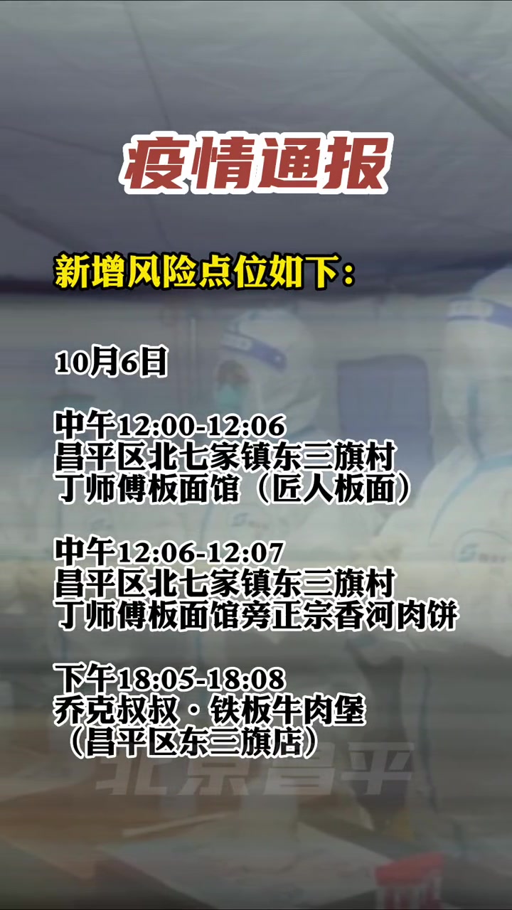 昌平区新增1名新冠肺炎确诊病例,相关情况通报 最新疫情通报