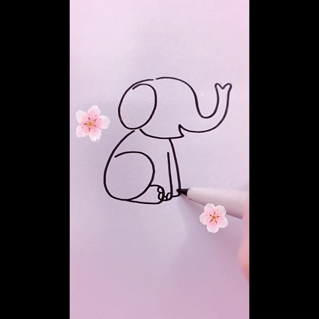 简笔画呆萌可爱大象