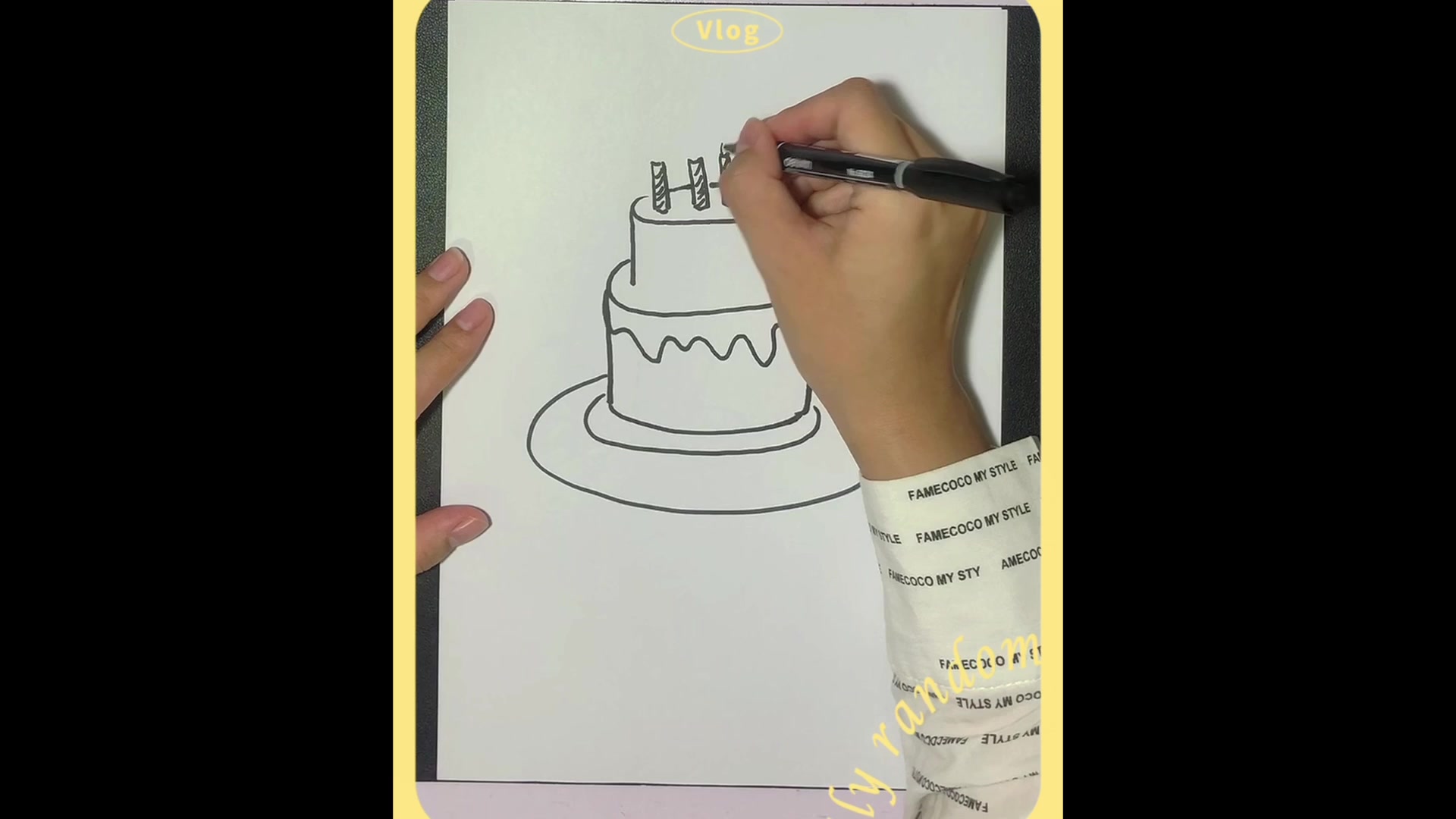 生日蛋糕简笔画,生日快乐!