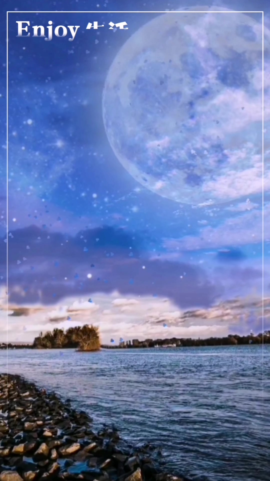 唯美星空动态壁纸一月落