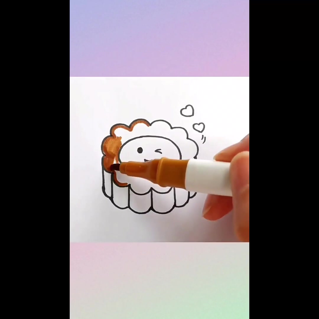 简笔画中秋月饼漂亮吧