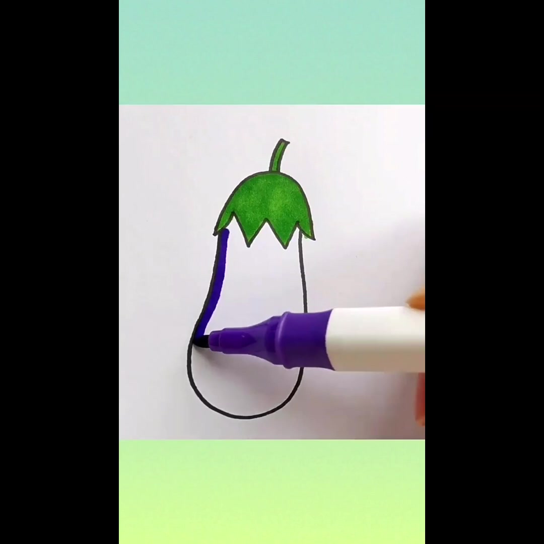简笔画茄子超好看