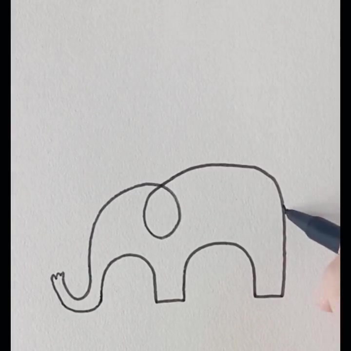 #简笔画  #一起学画画 超简单的大象画法,一起画起来吧 #育儿  #大象  #幼儿园