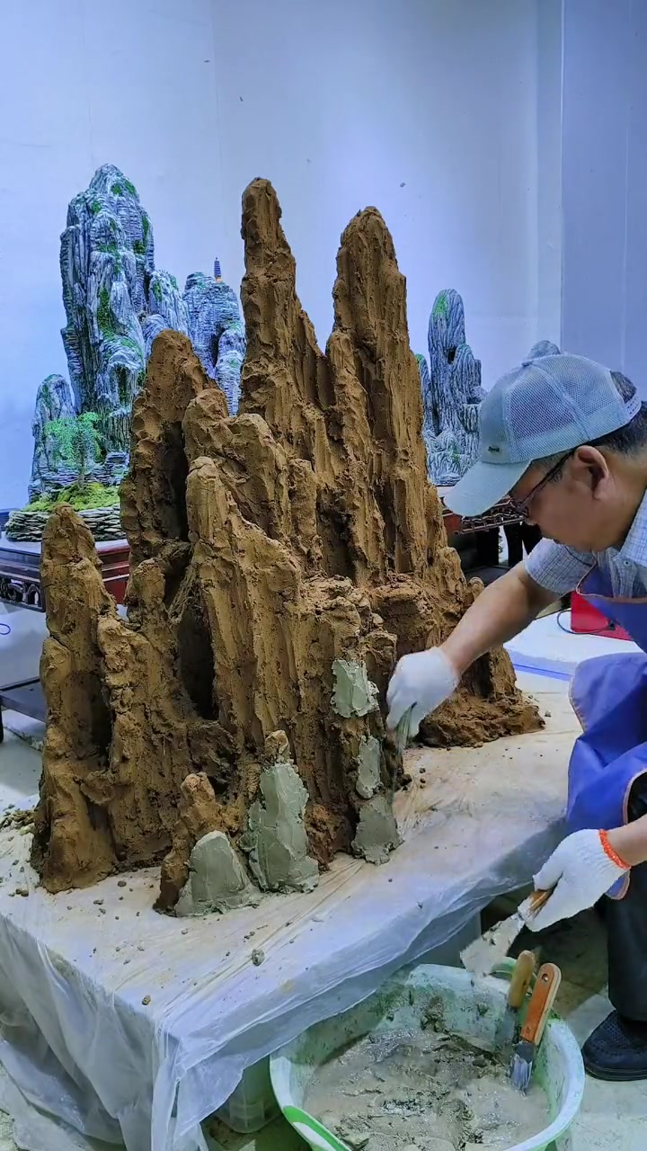 假山流水 盆景
