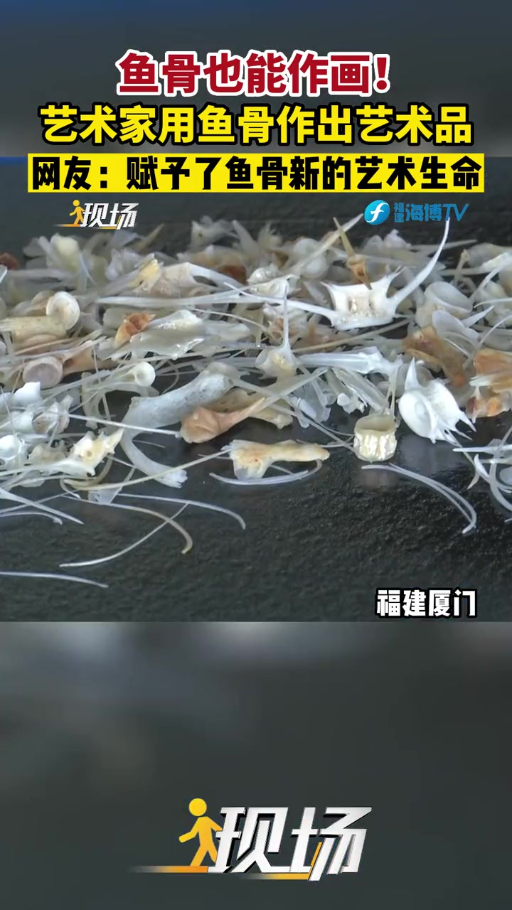 不起眼的鱼骨,别具匠心的艺术品!厦门鱼骨画艺术家林翰冰,把毫不起眼的鱼骨变成了一件件艺术品
