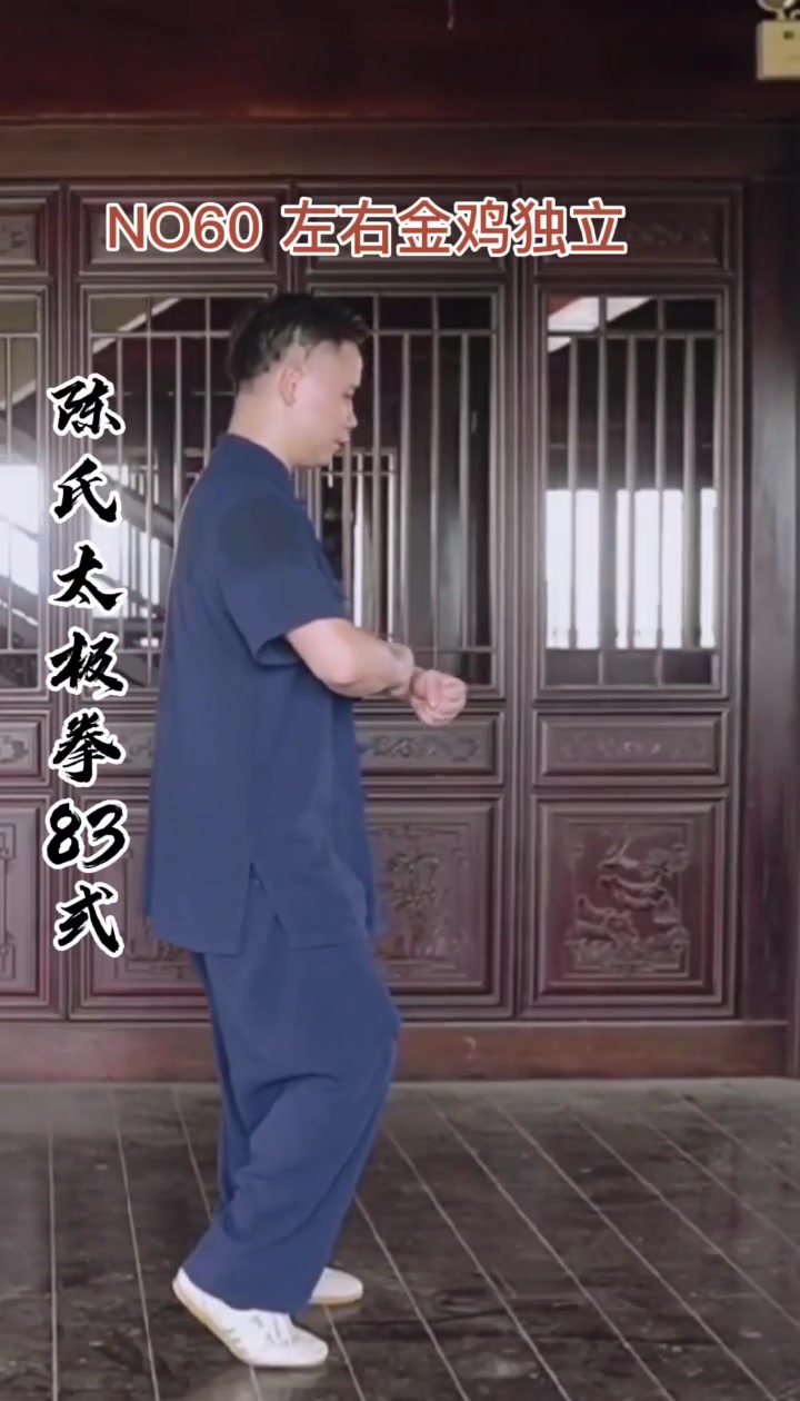 陈氏太极拳83式 第60式:左右金鸡独立 太极 太极拳教学 太极养生