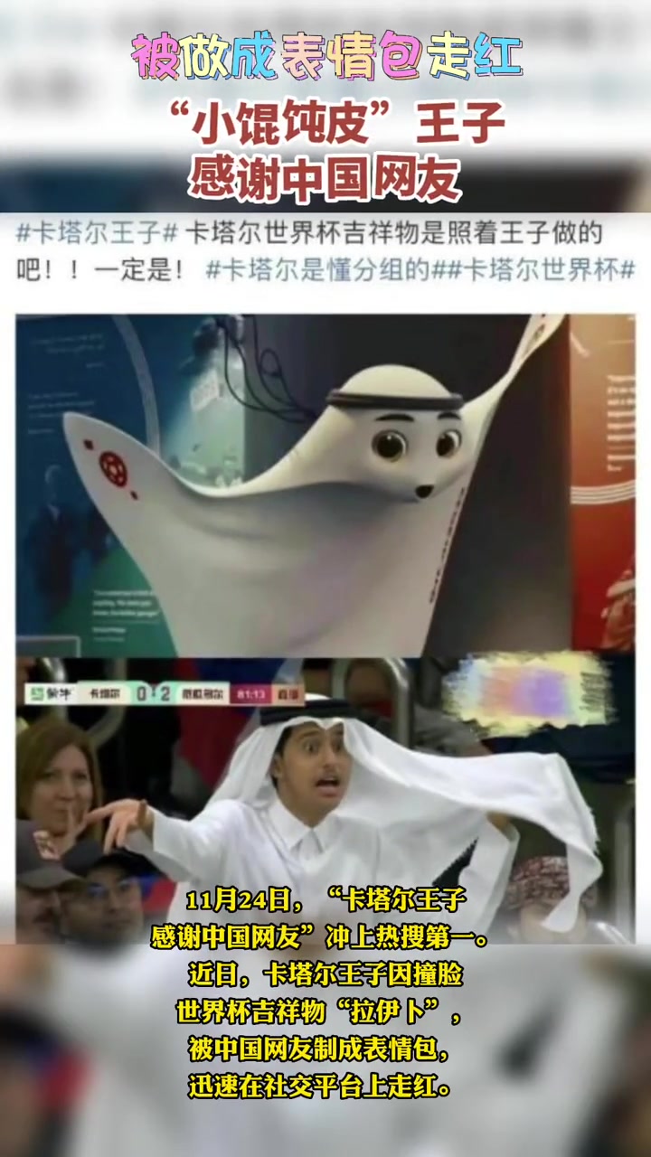 世界杯 被做成表情包走红,“小馄饨皮”王子感谢中国网友
