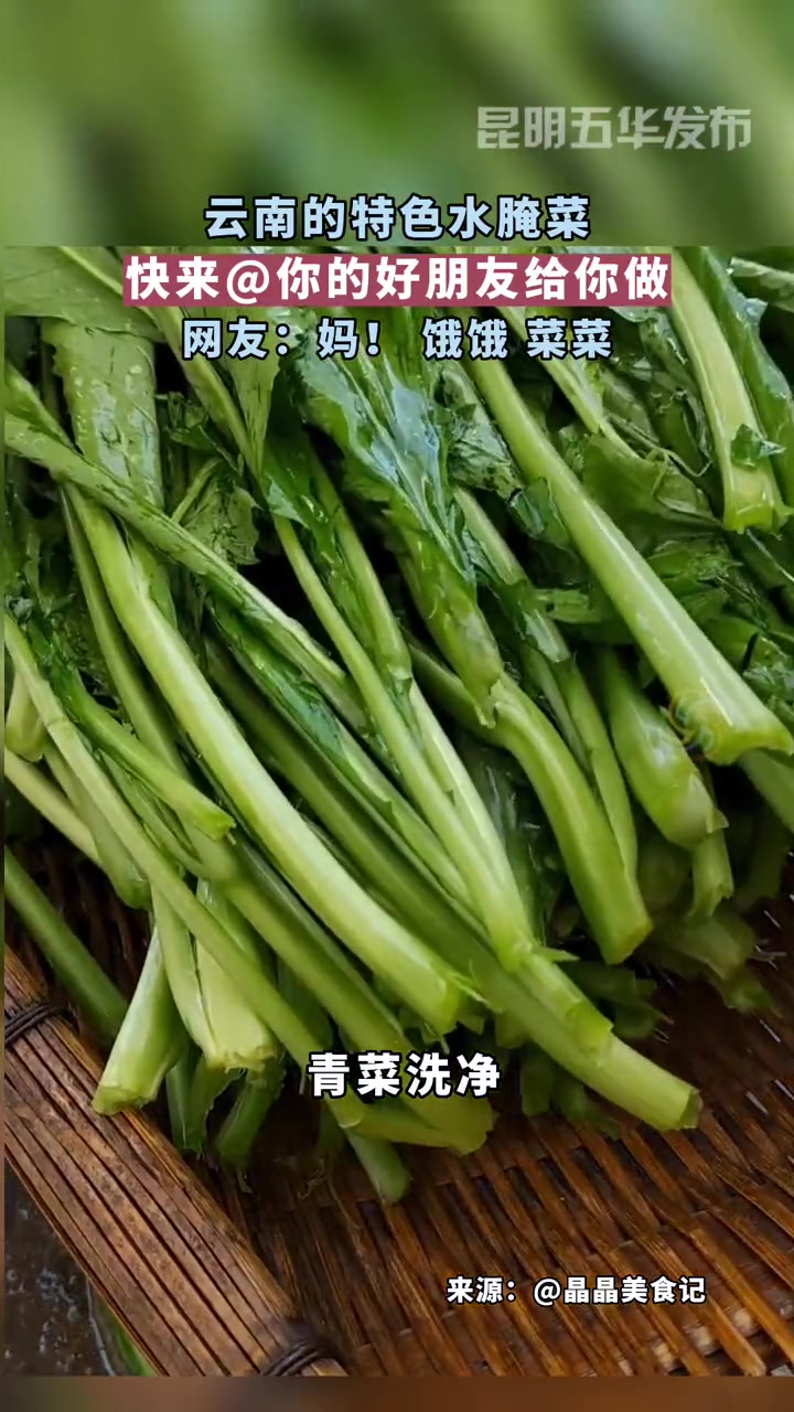 云南特色水淹菜学一学?云南水腌菜 云南美食 酸腌菜的做法