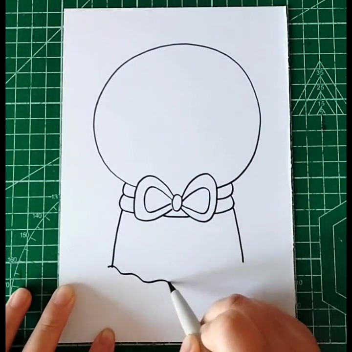 《水晶球》儿童画,水晶球里的冬天,冬季主题画,童话世界 #儿童画  #简笔画  #水晶球 