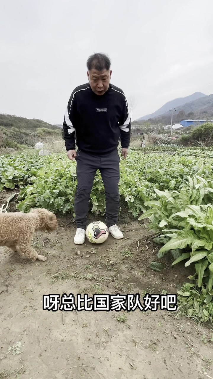 大家看看我踢的菜球是不是比国家队的铁球好?