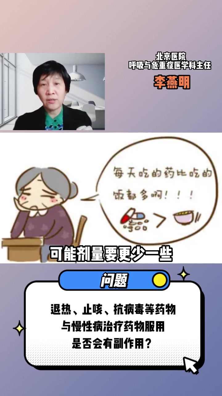 退热、止咳、抗病毒等药物与慢性病治疗药物服用是否会有副作用?服药禁忌 副作用
