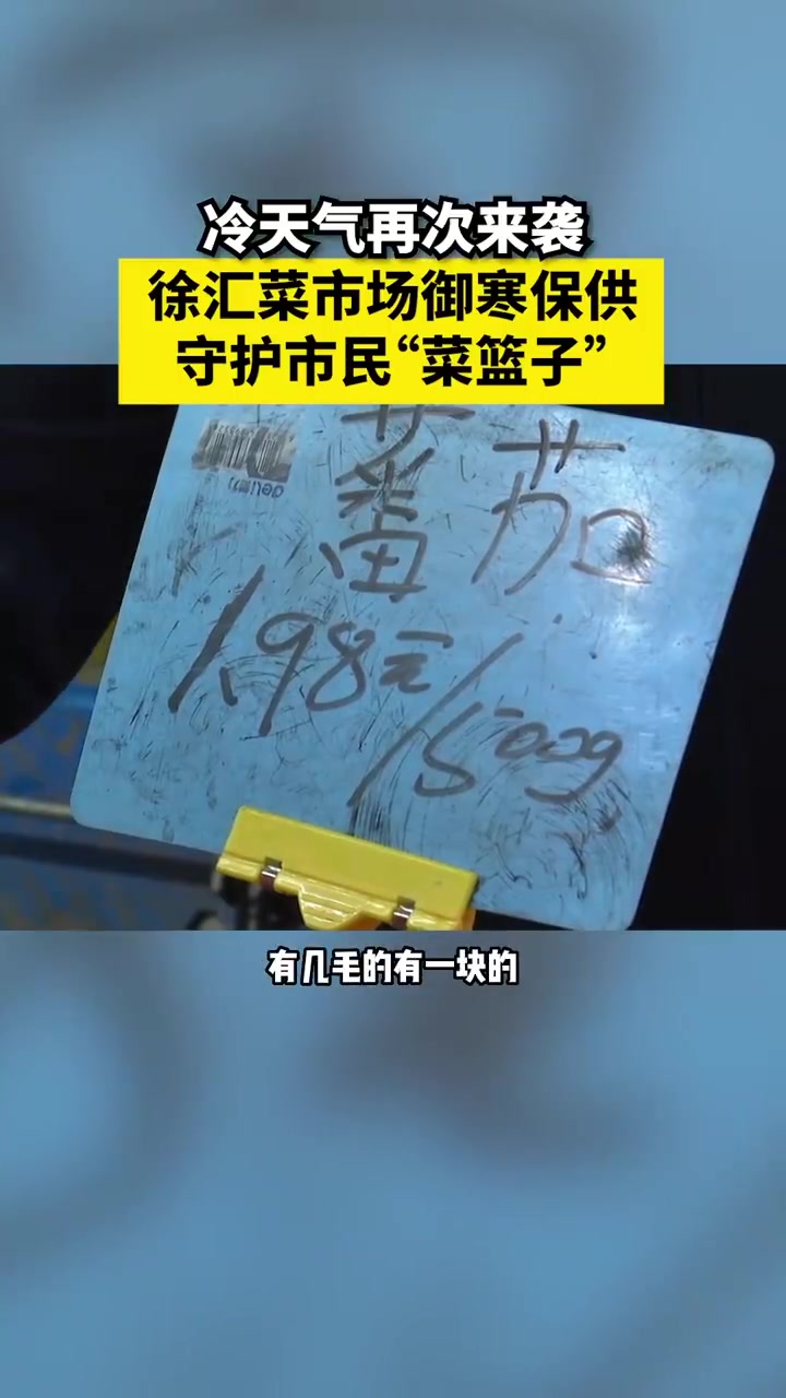 「冷天气再次来袭,徐汇菜市场御寒保供守护市民“菜篮子”」12月12日,记者来到徐汇区漕河泾