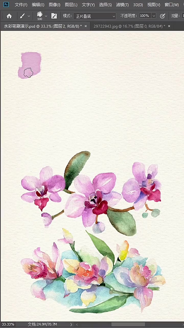 第7集|超漂亮的水彩笔刷～ps 画画 procreate 设计 手绘