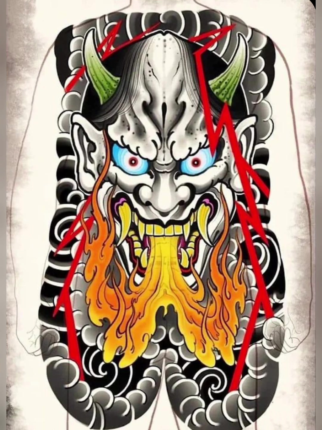 般若纹身图案素材手稿