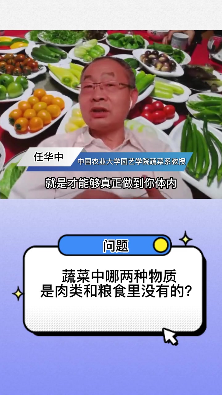 蔬菜中两种物质 是肉类和粮食里没有的?维生素c 蔬菜营养价值