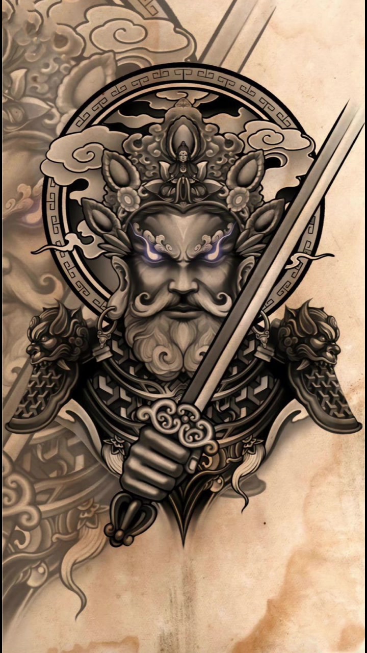四大天王纹身图案素材手稿