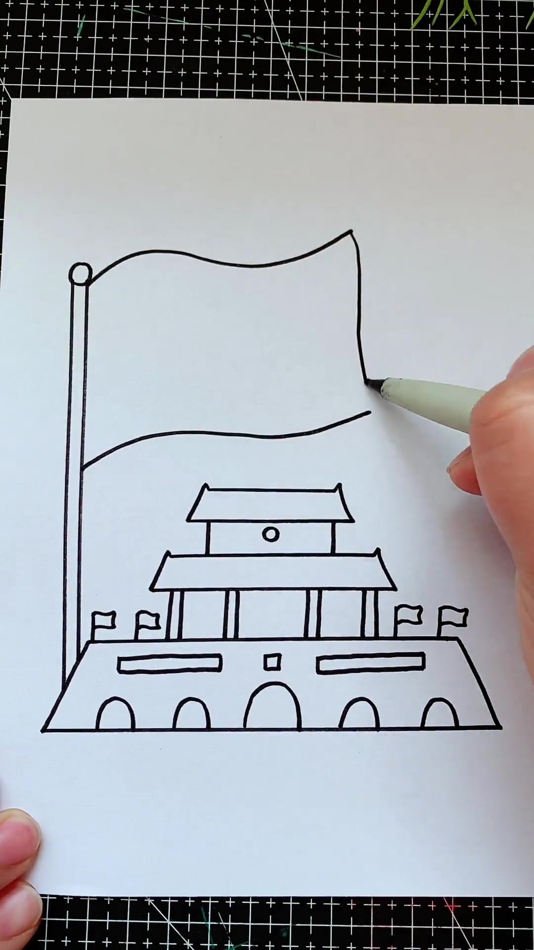 国庆节简笔画～一起学画画 简笔画 国庆节