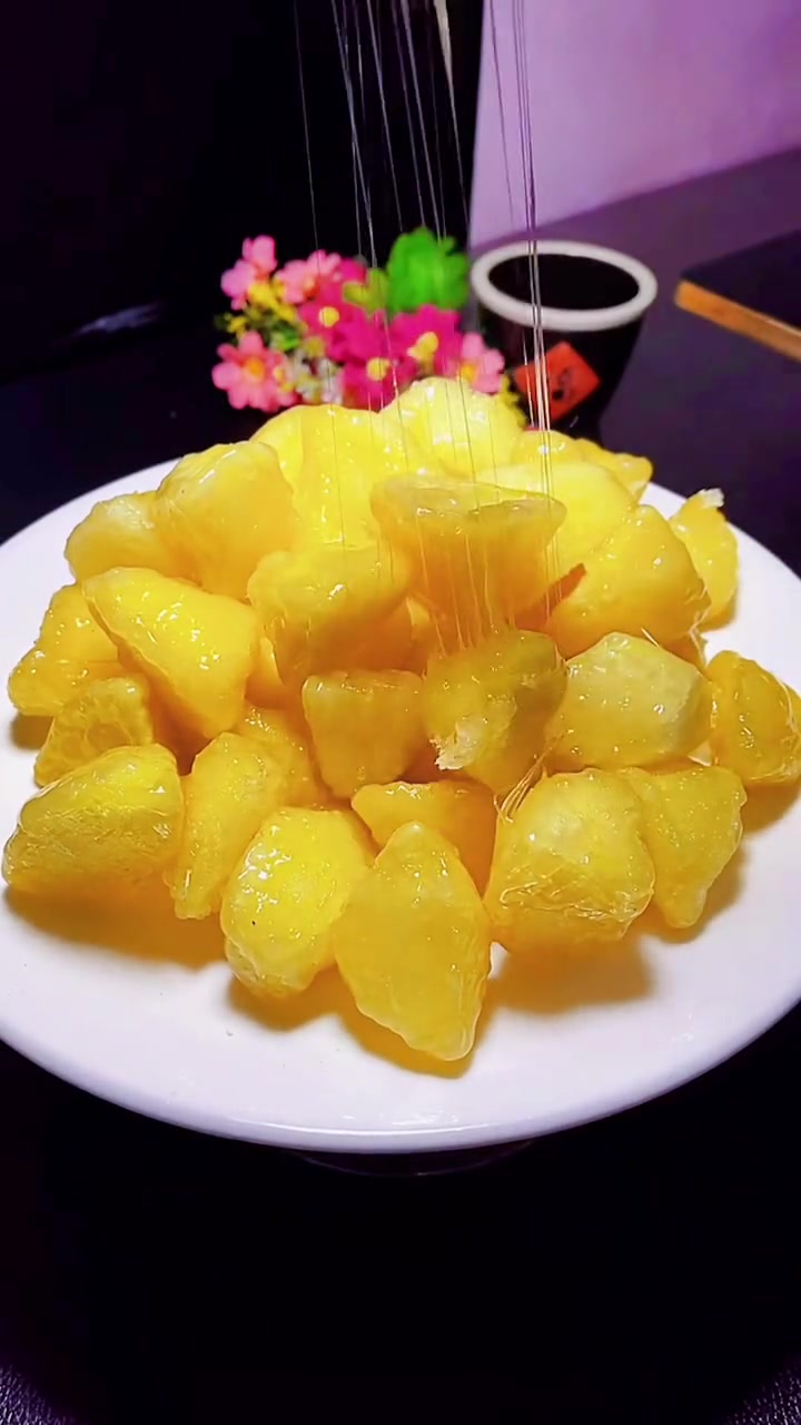 豫见东风 在家做美食 拔丝苹果 美味不用等 在家做的美食