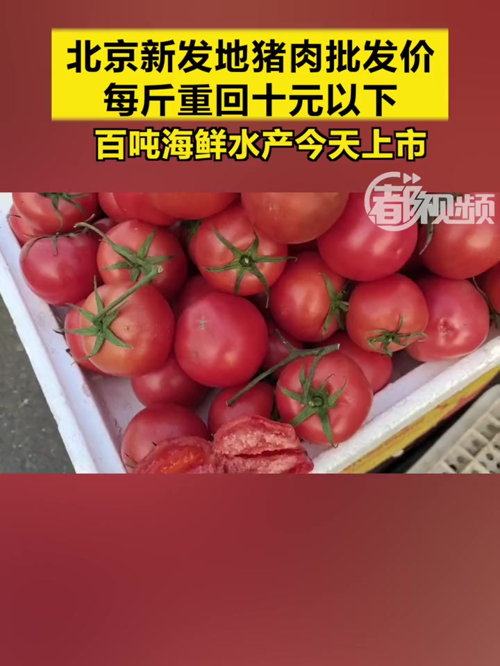 「北京新发地猪肉批发价每斤重回十元以下!百吨海鲜今天上市」1.85万吨蔬菜,2378头猪,