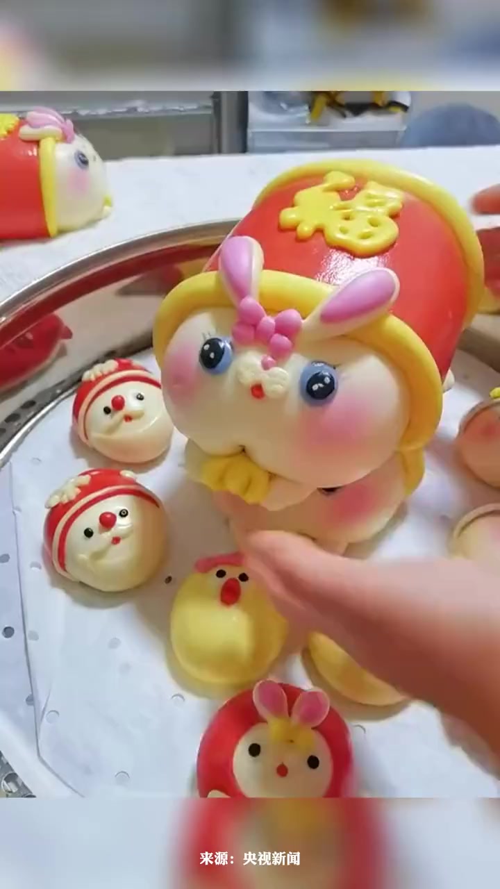 细节满满!超逼真!兔年将至,兔子造型的花饽饽也上新!花样馒头 花饽饽 过年款大兔子馒头