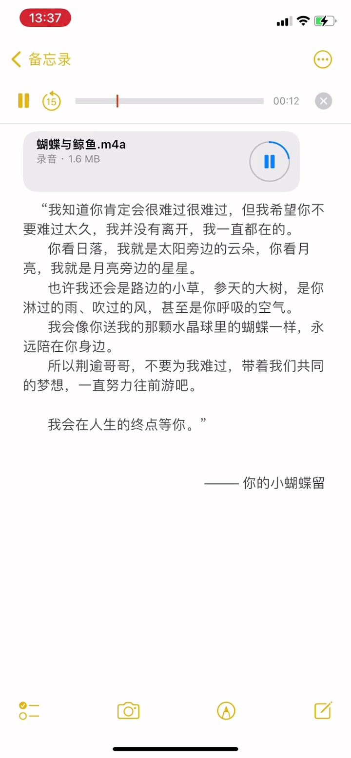 “对不起啊,小蝴蝶,我游不动了” 蝴蝶与鲸鱼 配音 +小助手