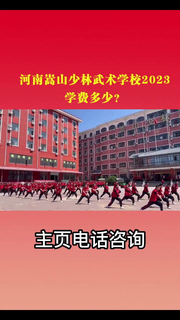 河南嵩山少林武术学校2023年学费多少?很多家长对于嵩山少林武术学校2023年招生学费比较