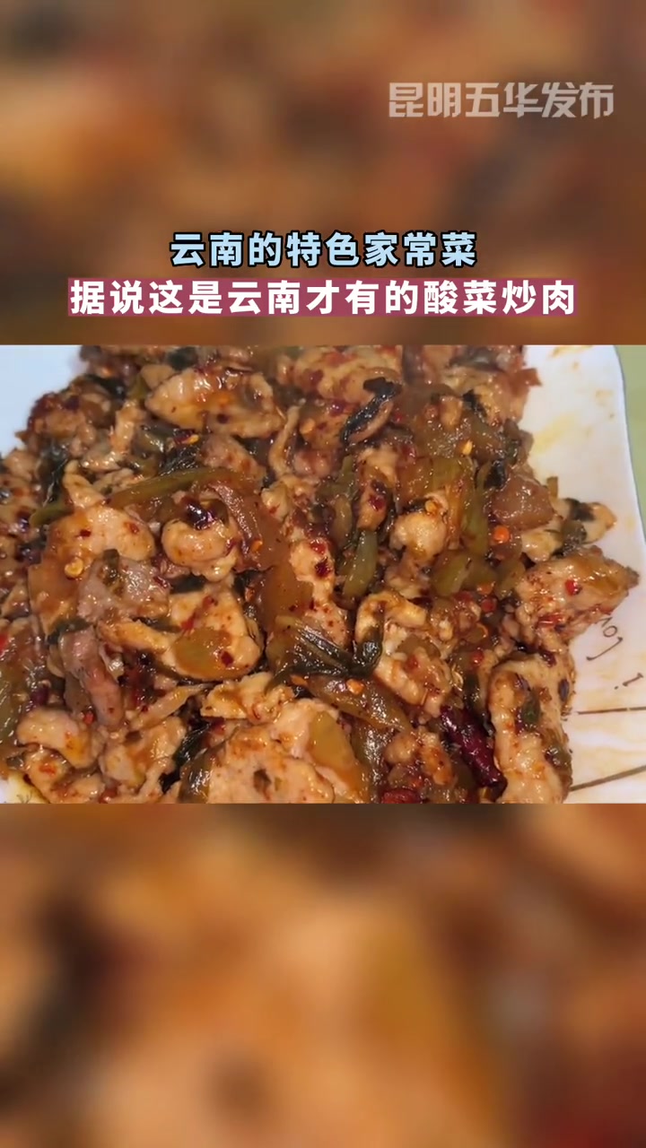 云南的特色家常菜|酸菜炒肉 云南特色美食 特色美食