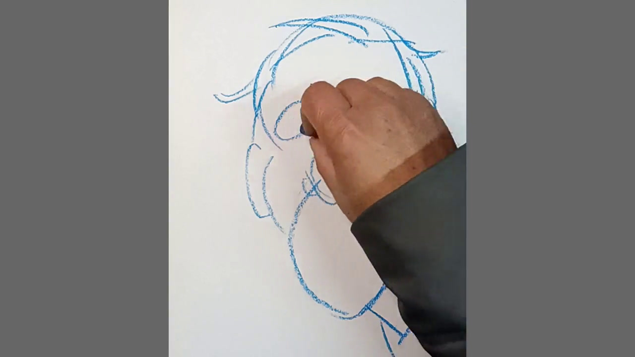 迪士尼 动漫手绘画风 南忠豹漫画人物头像 老人头像男 #灵魂画手