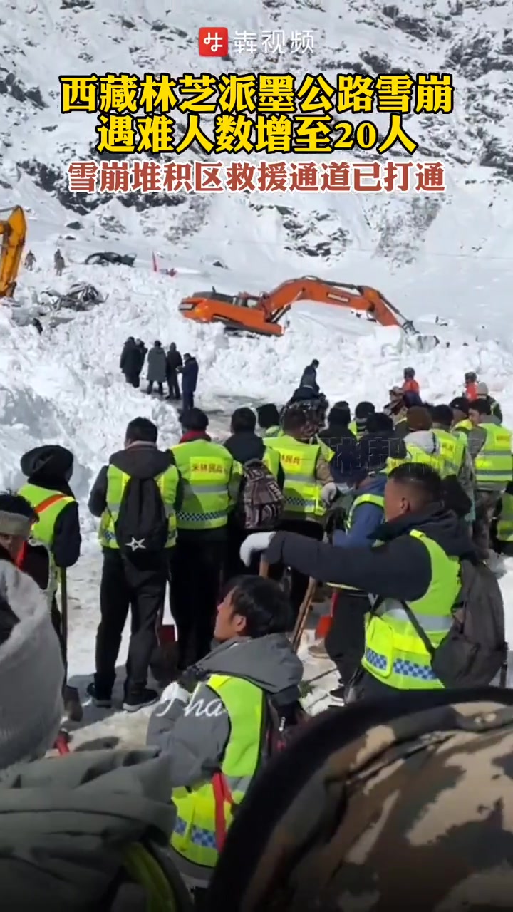 西藏林芝派墨公路雪崩遇难人数增至20人